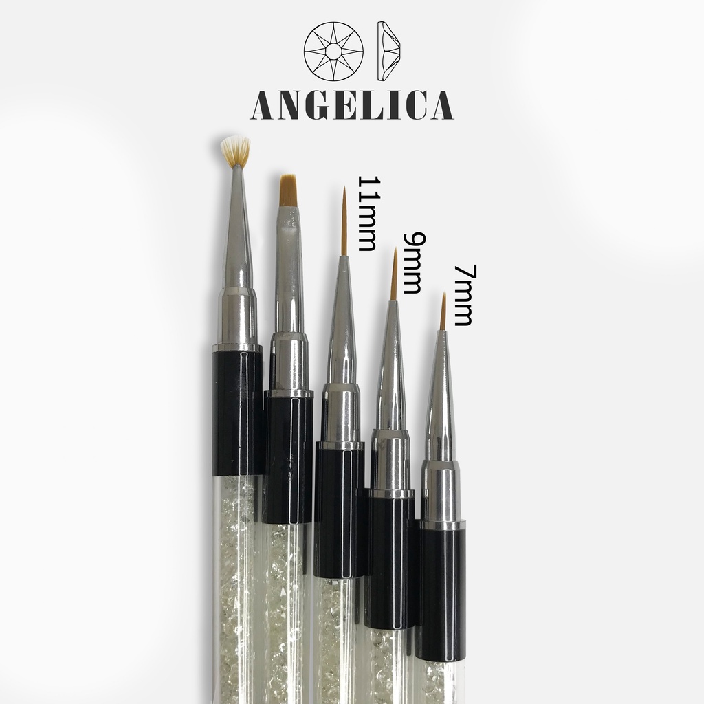 Cọ 10 Loại Cây Đắp Bột Vẽ Nail Cơ Bản Cán Đá ANGELICA CBC