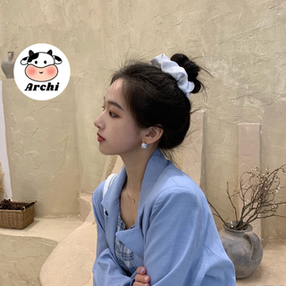 Buộc tóc lụa scrunchies mẫu trơn