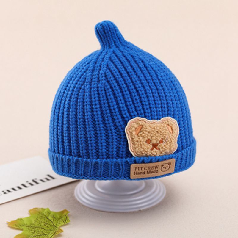 Mũ Len Dệt Kim Họa Tiết Hoạt Hình Xinh Xắn Theo Phong Cách Thu Đông Dành Cho Bé