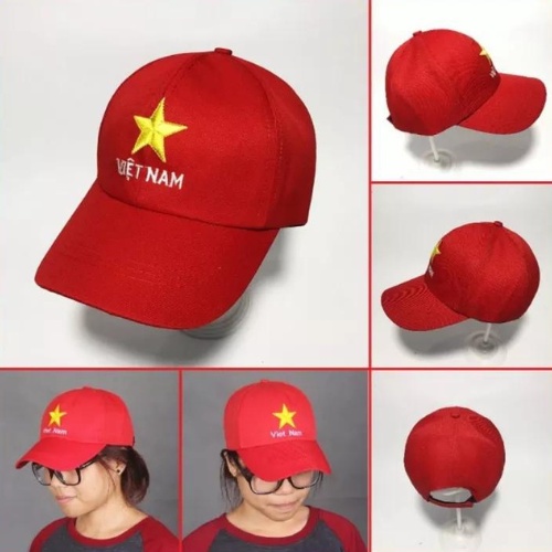 Mũ lưỡi trai cờ đỏ sao vàng Việt Nam, nón đỏ sao vàng chuẩn form đầu- Tâm An Sports