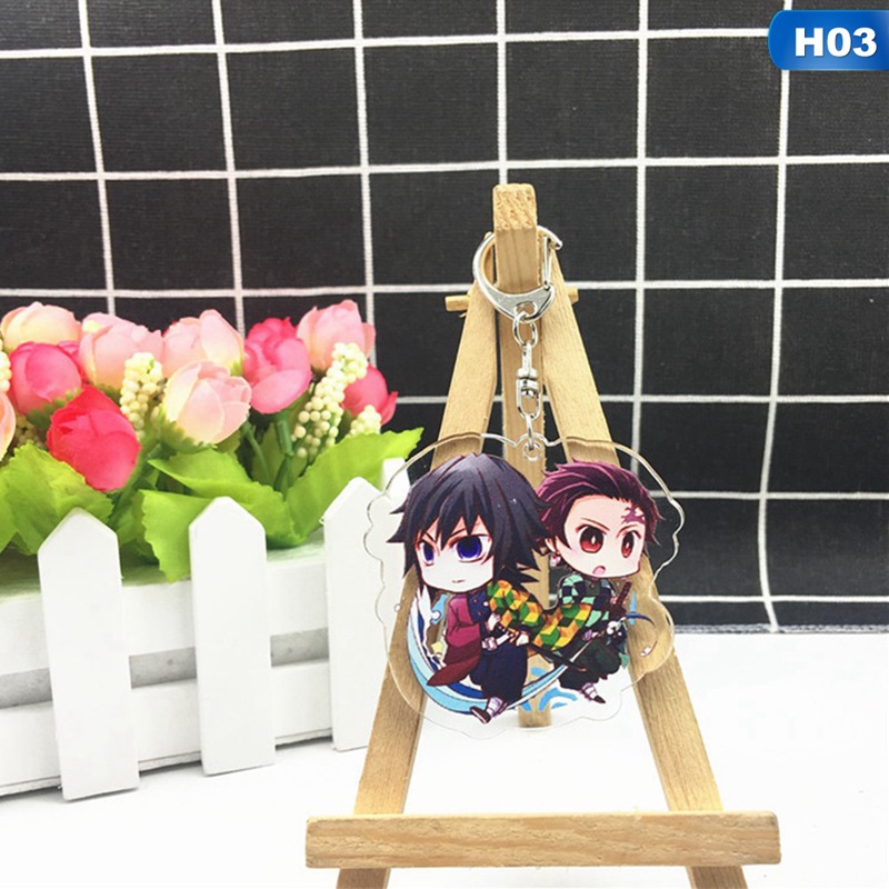 flowersqueen Hot sale Demon Slayer Keychain Anime Peripheral Acrylic Creative Pendant Keychains