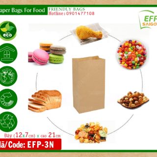 200 túi giấy đựng gà rán, thực phẩm chiên ( 21x12x7)
