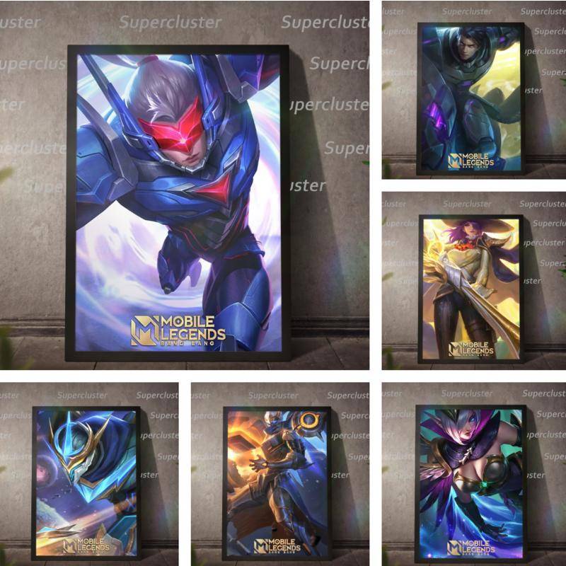 Tranh Vải Bạt Treo Tường In Hình Anime Mobile Legends Saber Miya Alucard Lesley Gusion Trang Trí Quán bar Internet