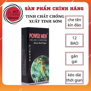 Bao cao su Powermen cá ngựa Longshock bcs kéo dài thời gian - hộp 12c