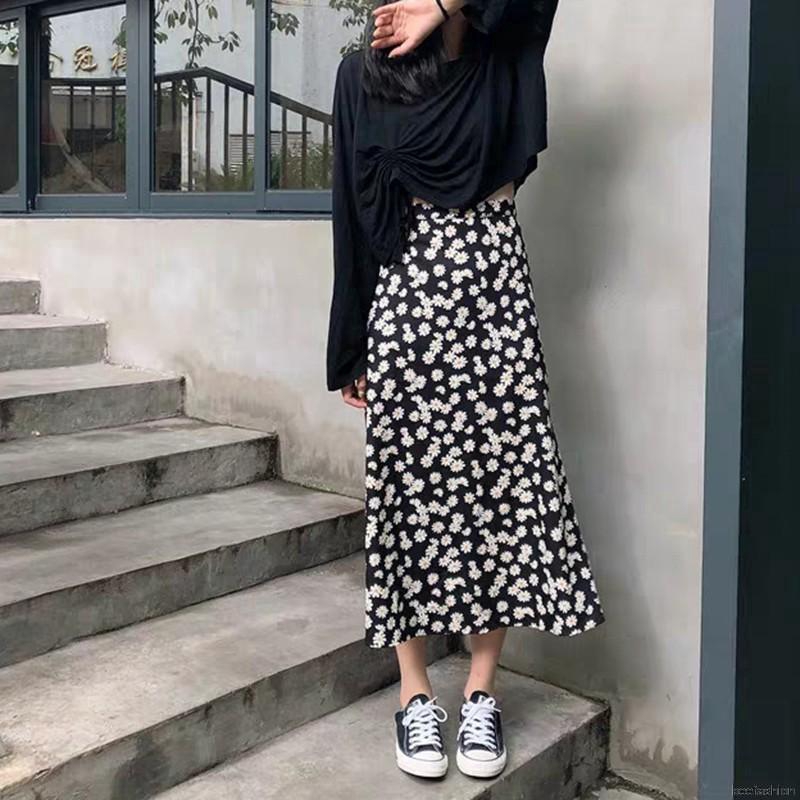 Chân Váy Chiffon Lưng Cao Họa Tiết Hoa Nữ Tính | BigBuy360 - bigbuy360.vn