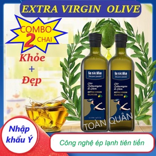 [COMBO 2 CHAI NHẬP KHẨU Ý] Dầu oliu nguyên chất, Olive Extra Virgin LaSicilia 500ml