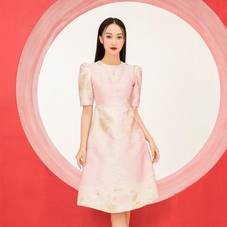 Chiffon_Váy Tafta dáng A họa tiết