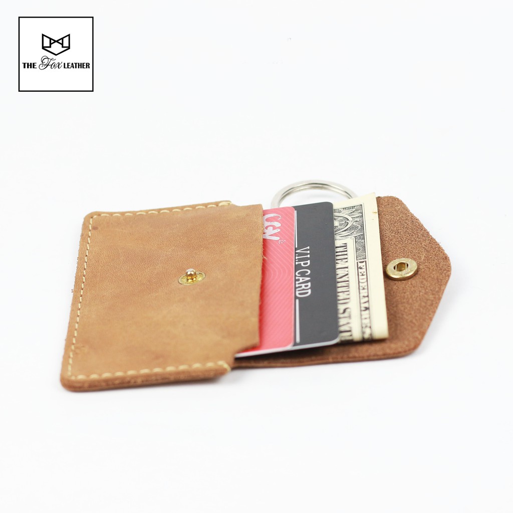 Ví Móc Khóa Đựng Card Mini THE FOX Bóp Nhỏ da thật xinh xắn