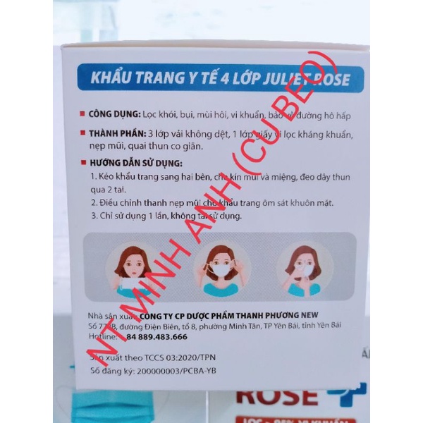 KHÂỦ TRANG Y TẾ 4 LỚP Juliet Rose- HÀNG CHÍNH HÃNG