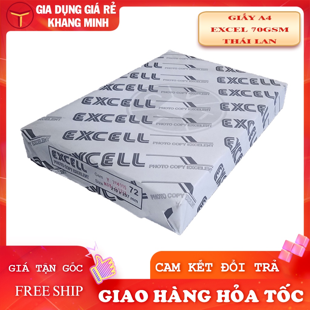 Giấy In A4 Excel 70gsm Nhập Khẩu Thái Lan Xấp 400 Tờ