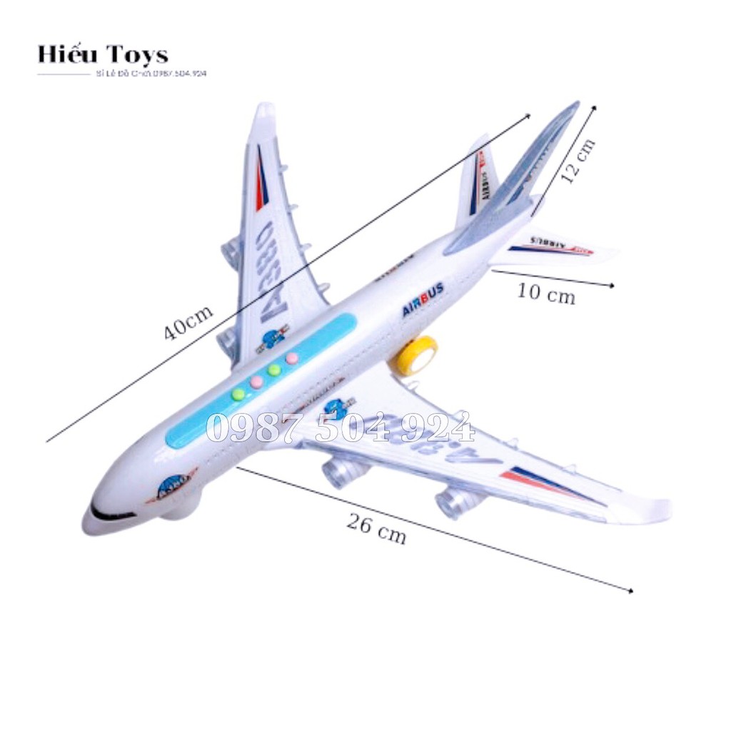 Máy Bay  A380 Đồ Chơi Cho Bé  Chạy Pin Đèn Lead Có Nhạc Hàng Cao Cấp Tặng Kèm Pin