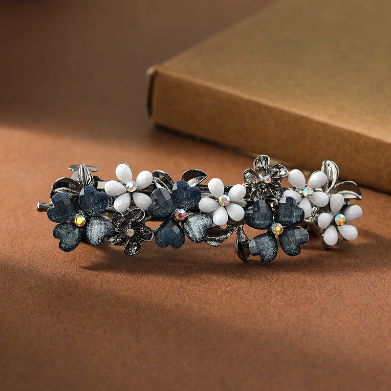 Kẹp Tóc Đính Đá Hình Hoa Phong Cách Thời Trang Hàn Quốc