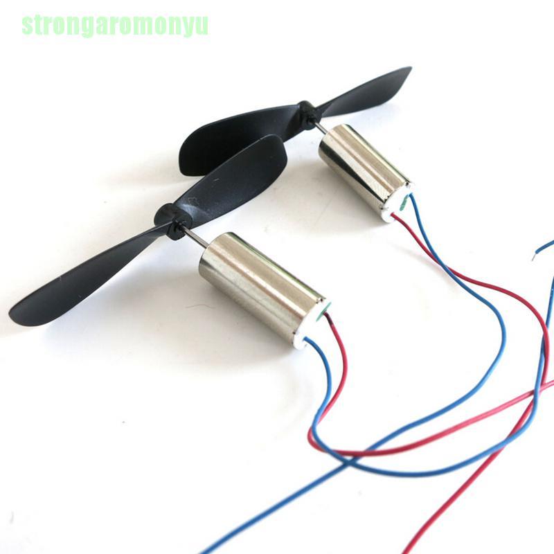 Bộ 2 Động Cơ Điện Không Lõi 3.7V 48000RPM + Cánh Quạt Cho Máy Bay Điều Khiển Từ Xa