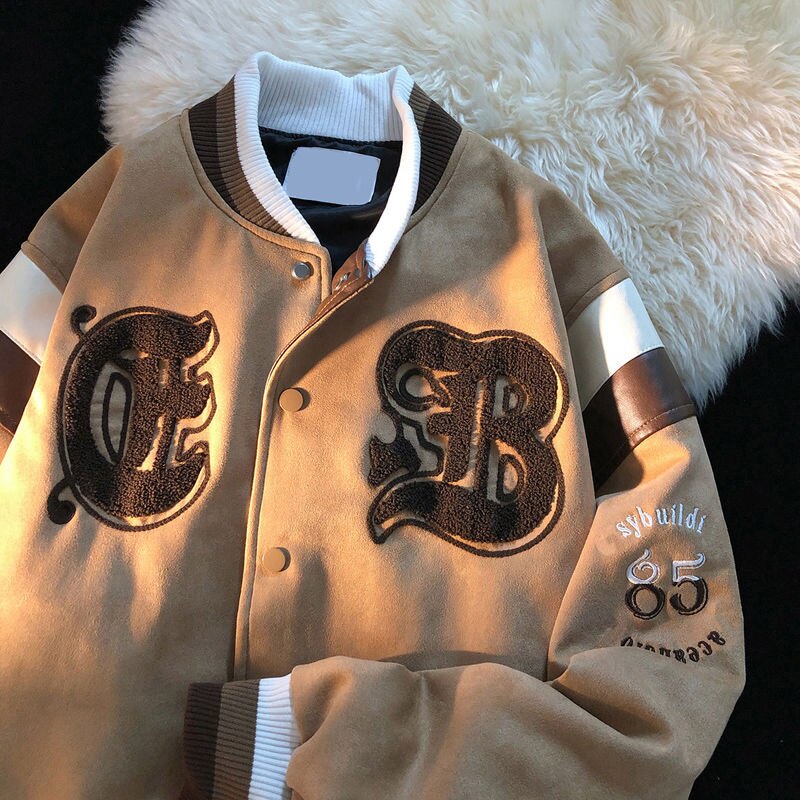 Áo Khoác Bóng Chày Bằng Da PU Cao Cấp Thêu Họa Tiết Thời Trang Đường Phố Cho Cặp Đôi varsity jacket áo varsity jacket varsity jacket nam varsity jacket nam varsity jacket 2hand áo varsity jacket nam varsity jacket bomber