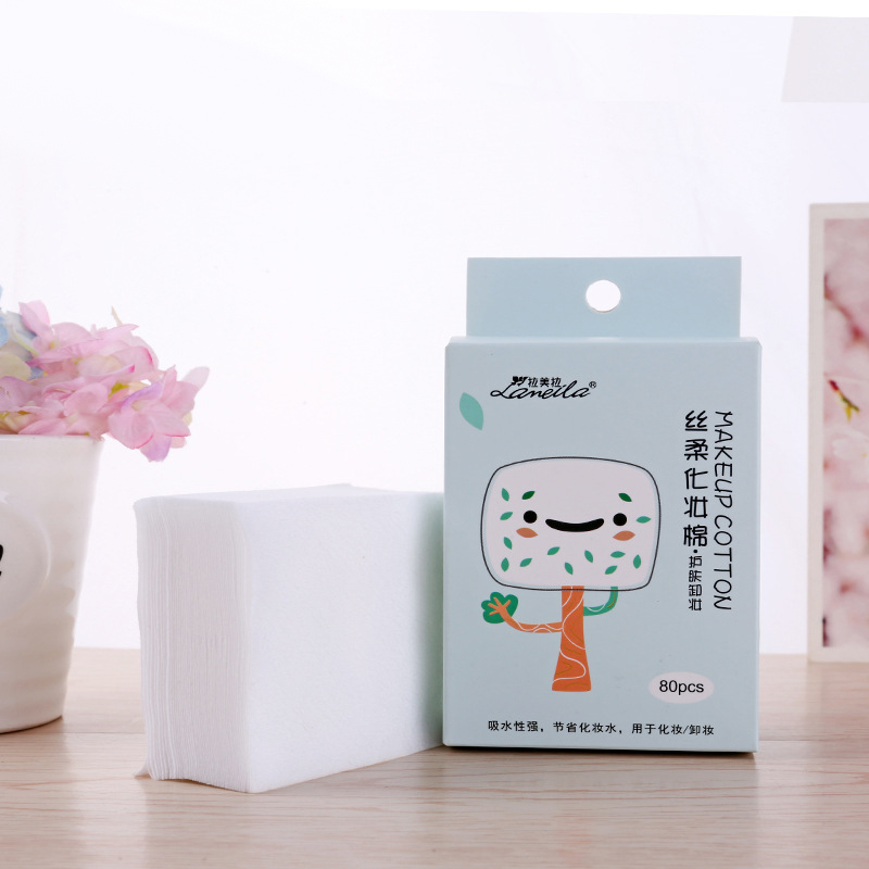 [Hàng mới về] Hộp 80 Miếng Bông Tẩy Trang Cotton Tiện Lợi