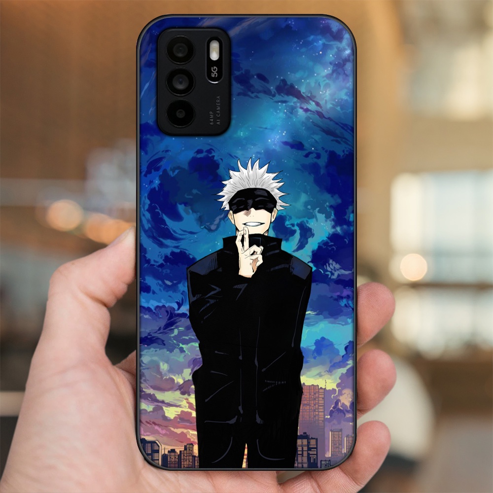 Ốp lưng Oppo Reno 6Z 5G viền đen in hình Satoru Jujutsu Kaisen