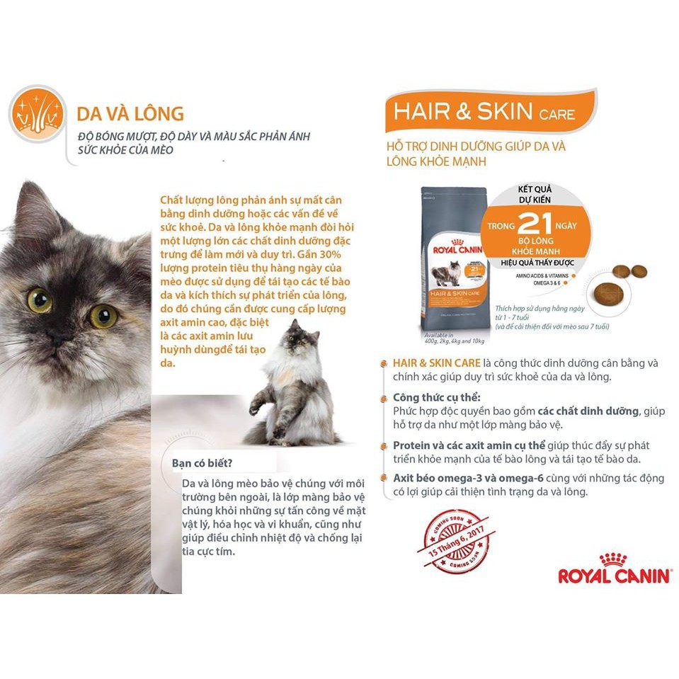 Thức Ăn Royal Canin Hair Skin Chăm Sóc Da Lông