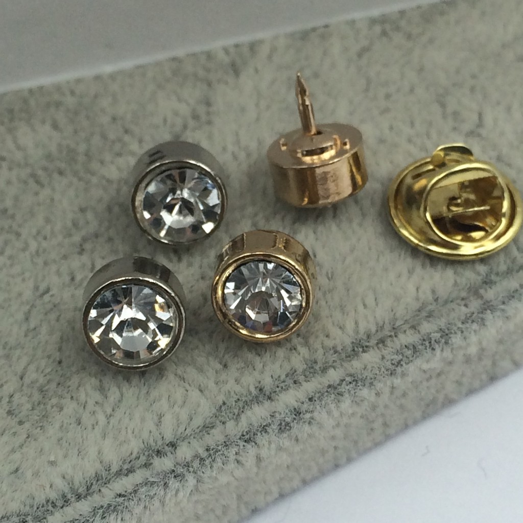 Ghim Cài Cổ áo Sơ mi Nam thời trang hình tròn đính hạt đá GH-183, Lapel Pin cài áo {Phụ Kiện Vest Nam – Adam