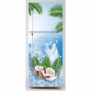 DECAL CÂY DỪA DÁN TỦ LẠNH