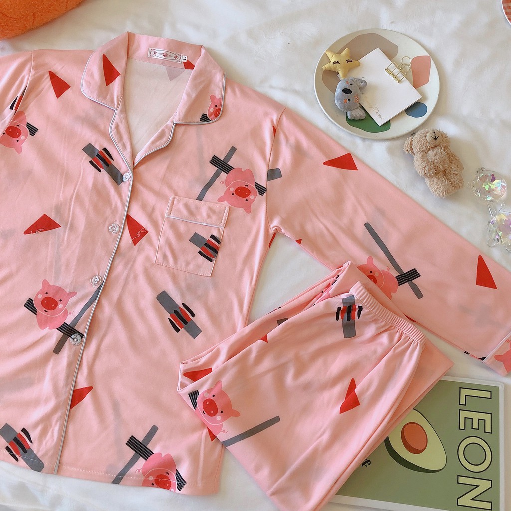 Bộ ngủ pijama Thun Cotton Dày, Đồ Bộ Nữ Hoạ Tiết Đa Dạng Đủ Màu