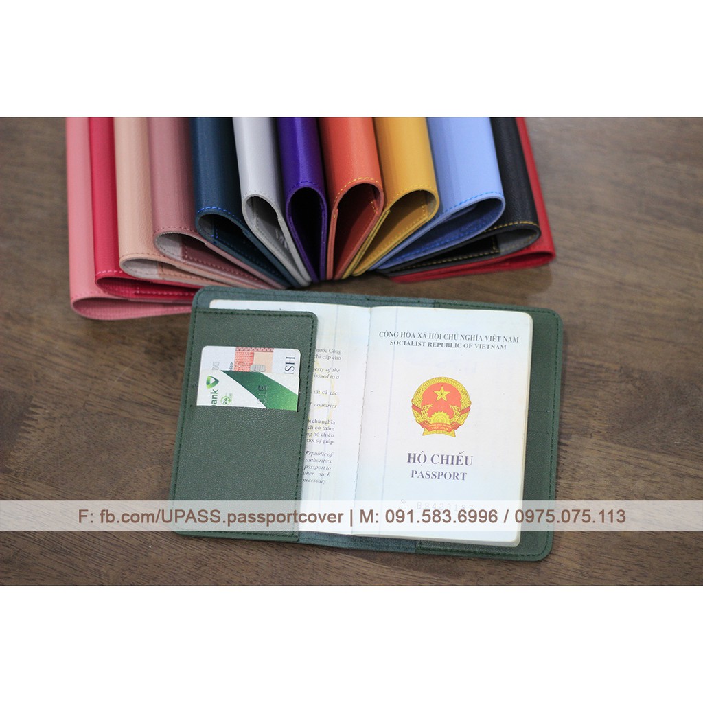 Bao da passport xanh rêu