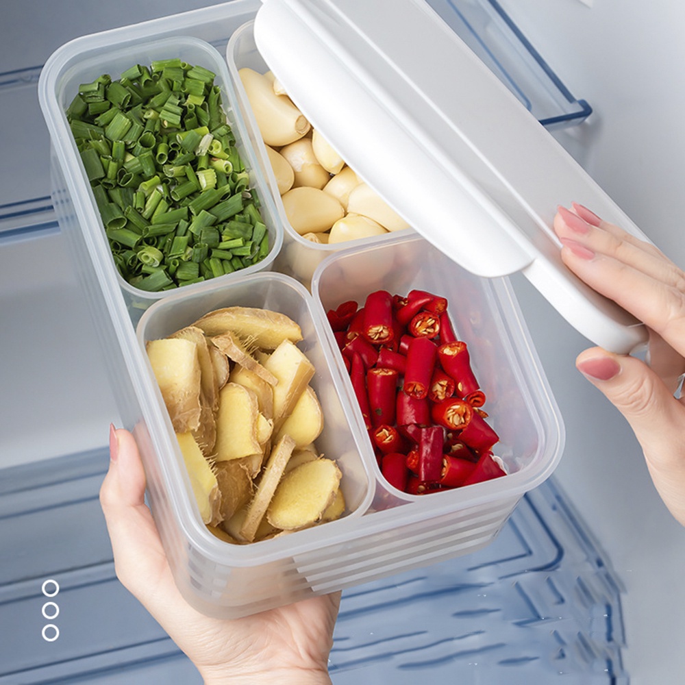 TUPPERWARE Hộp Đựng Thực Phẩm 4 Ngăn Tủ Lạnh Có Nắp Đậy Tiện Lợi