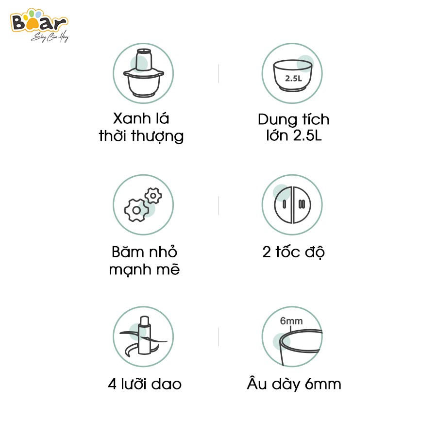  Máy xay thực phẩm Bear QSJ-C04R8S - Bản Quốc Tế Tiếng Anh - Hàng chính hãng