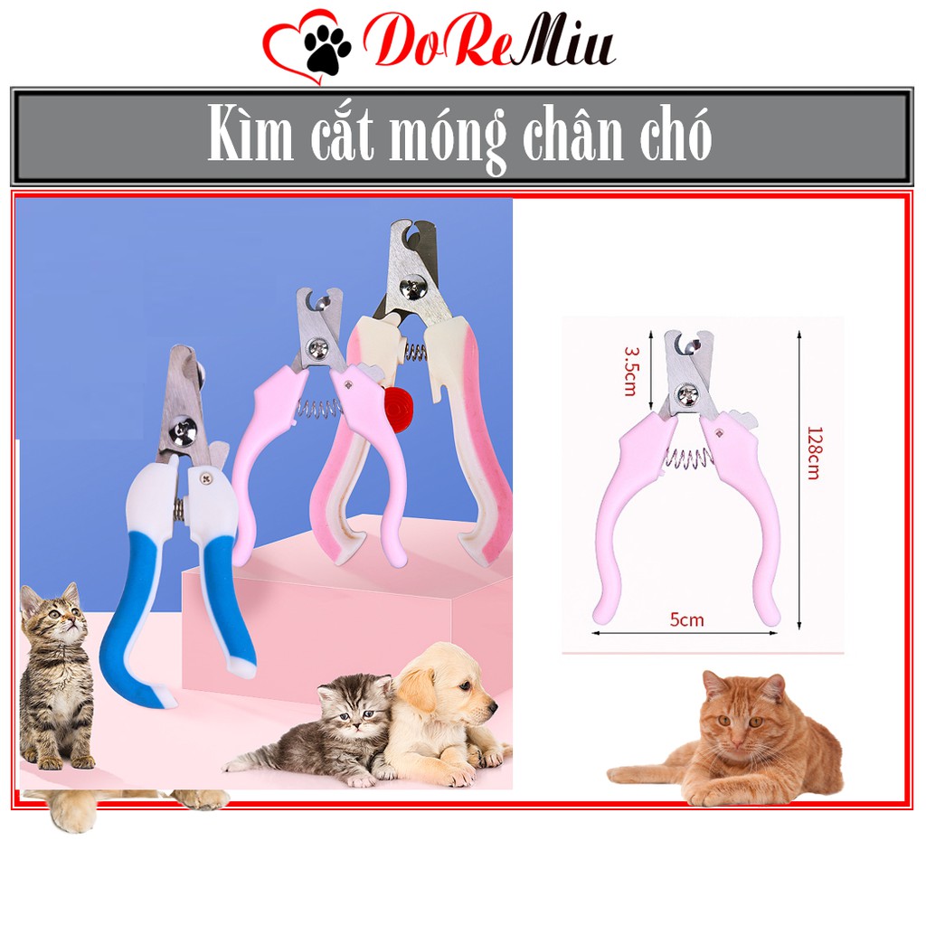 Doremiu- Kéo cắt móng cho chó mèo (2 size) Bộ gồm kìm cắt móng và dũa móng cho thú cưng