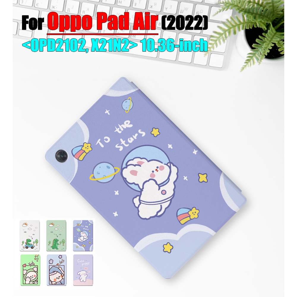 Bao Da Máy Tính Bảng Nắp Gập Họa Tiết Hoạt Hình Dễ Thương Thời Trang Cho Oppo Pad Air 10.36 "OPD2102 X21N2 2022 Ốp