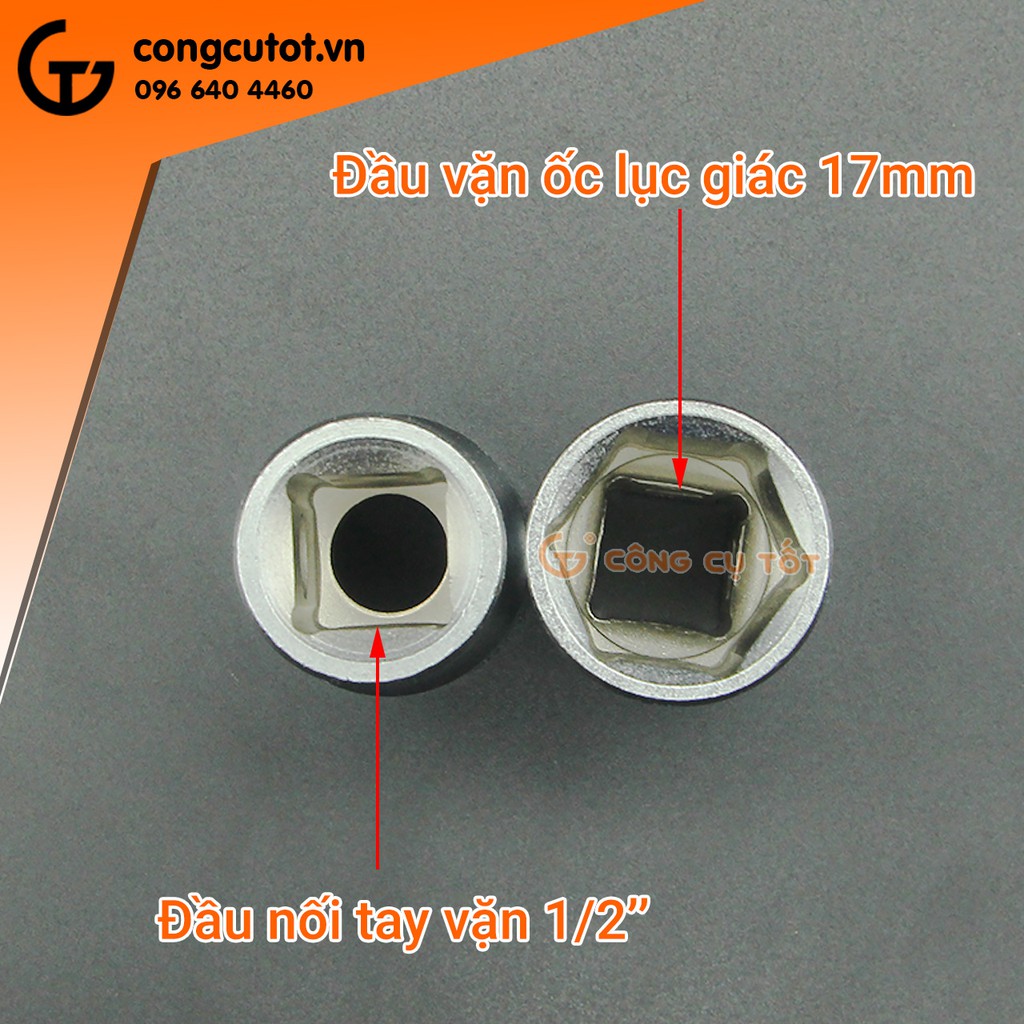 Đầu tuýp lục giác ngắn 1/2&quot; 17mm C-MART F0029A-6-17