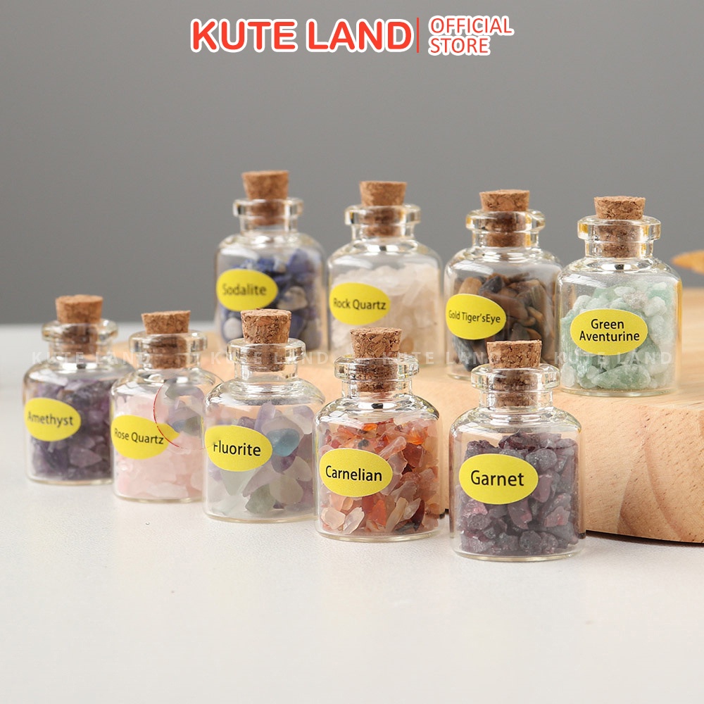 Hộp Quà 9 Lọ Đá Thanh Tẩy Mini Phong Thủy May Mắn Cho Chủ Nhân DA80