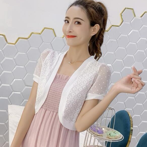 Hàng Mới Về Áo Khoác Chiffon Ren Ngắn Tay Chống Nắng Thời Trang Mùa Hè Cho Nữ