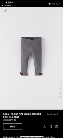 Quần legging len gân gấu đính bông