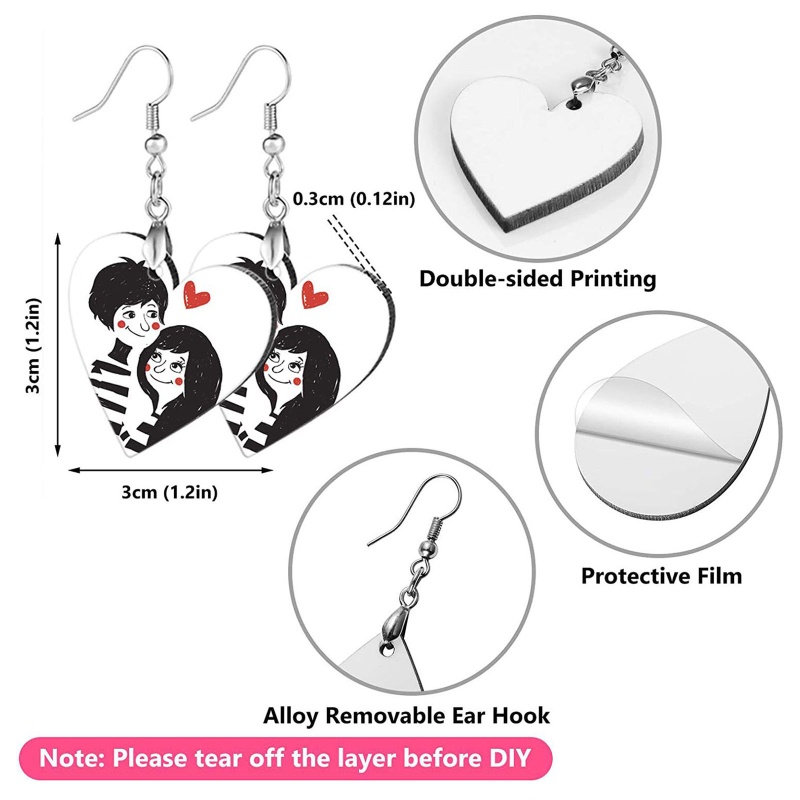 Arin Set 12 Bông Tai MDF Không Xỏ Lỗ Làm Bông Tai DIY Thủ Công