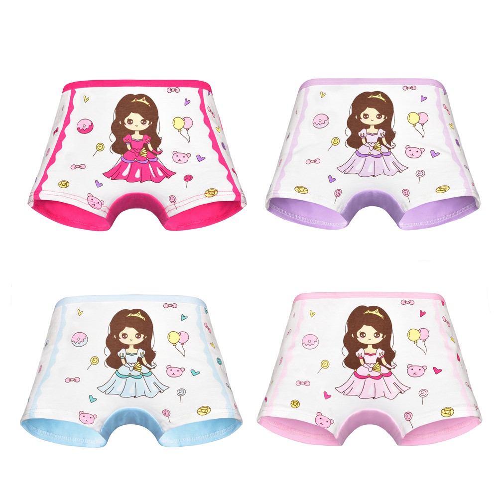 4PCS / Lot Soft cotton kids underwear Children underwear Breathable female panties Panties for girls cute Cartoon