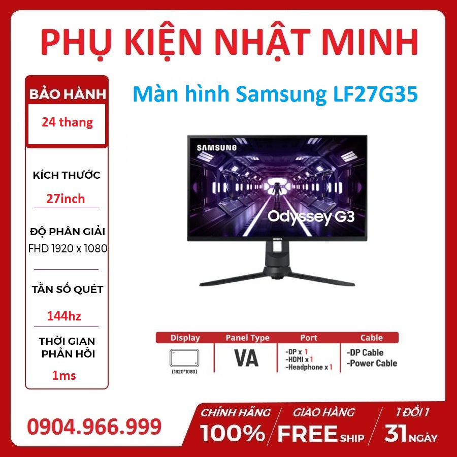 Màn hình Samsung Odyssey LS27AG32 165HZ /LF27G35 27 inch FHD VA 144Hz Màn hình GAMING MỚI CHÍNH HÃNG BH 24 THÁNG