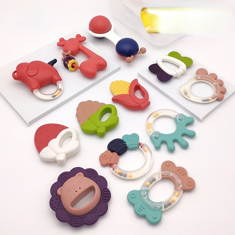 Đồ chơi lục lạc cầm tay Zhan Qi Toys bằng nhựa cao su dễ thương cho em bé đang mọc răng