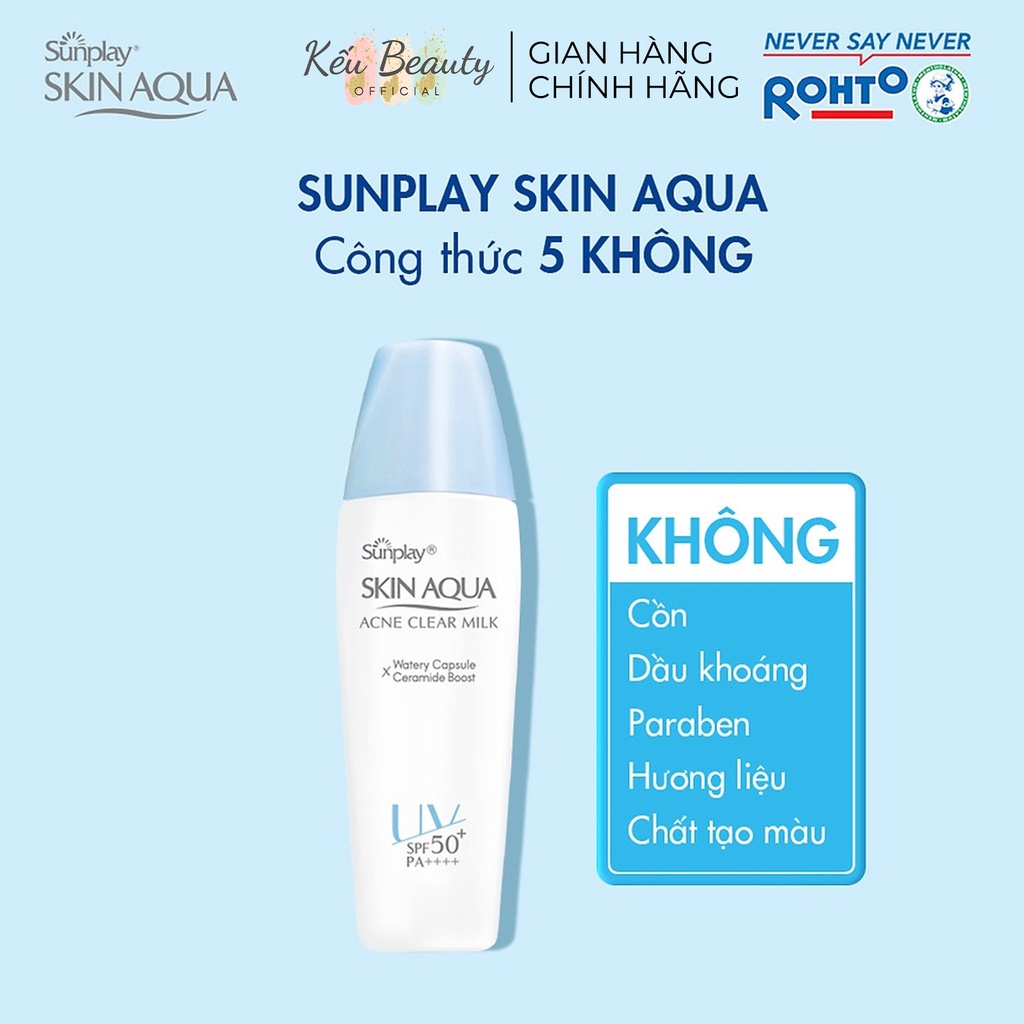 Sữa chống nắng dưỡng da ngừa mụn Sunplay Skin Aqua Acne Clear Milk SPF 50+ PA++++ 25g