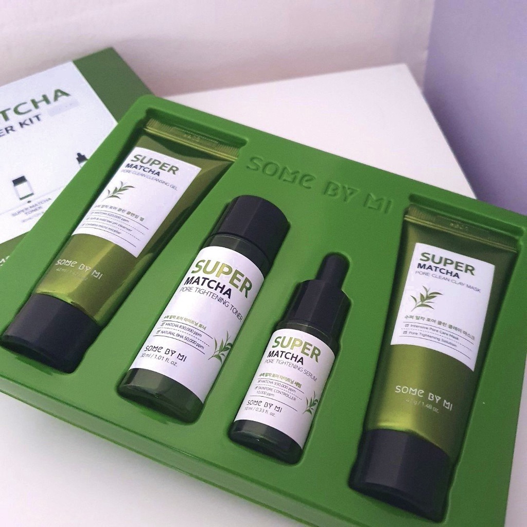 Bộ Kit Matcha Dưỡng Da Thu Nhỏ Lỗ Chân Lông Some By Mi Super Matcha Pore Care Starter Kit - Edition