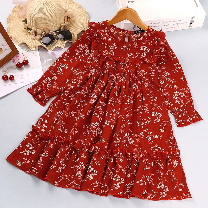 SIYYIS Đầm Công Chúa Tay Dài Chất Liệu Chiffon Thời Trang Mùa Hè Cho Bé Gái Từ 4-10 Tuổi Váy Bé Gái /Quần áo Trẻ Em /Dầm Bé Gái /Váy Công Chúa Bé Gái /Váy