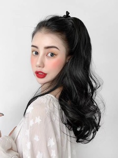(ĐỌC KĨ MÔ TẢ) - [CAO CẤP] <HÌNH THẬT> TÓC CỘT XOĂN TẦNG 50CM- D19