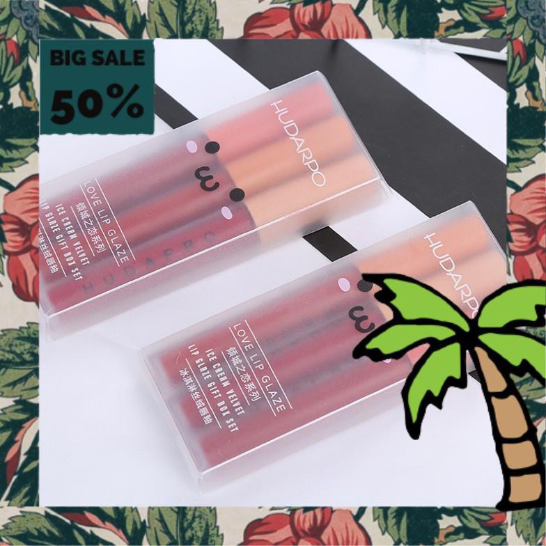Set Son Kem 3 Cây HUDAPRO LOVE LIP GLAZE Chính Hãng Nội Địa | Thế Giới Skin Care
