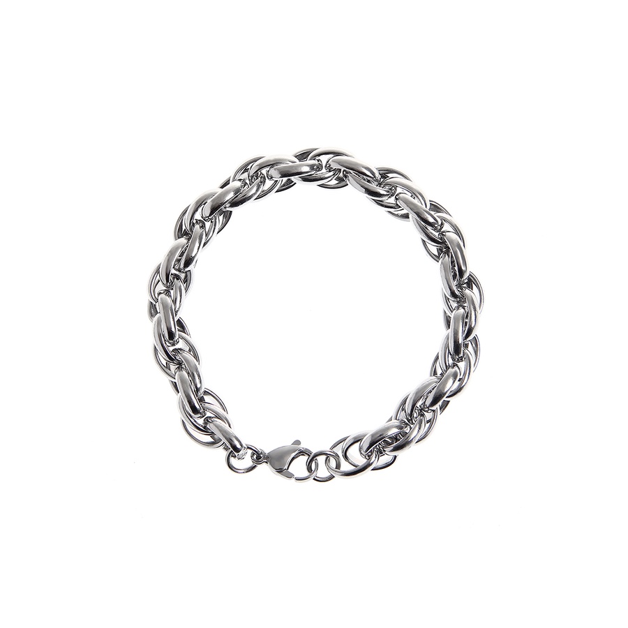 Lắc tay nam unisex titan xích kiểu khoen móc xoắn không gỉ