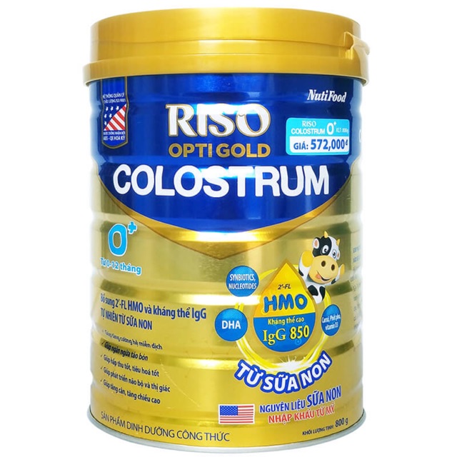 Sữa Riso Colostrum 0+ Hộp 800g cho trẻ từ 0_12 tháng