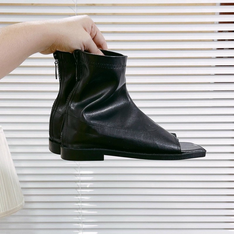 GIÀY BỐT DA XỎ NGÓN HẬU DÂY KÉO XUẤT SẮC