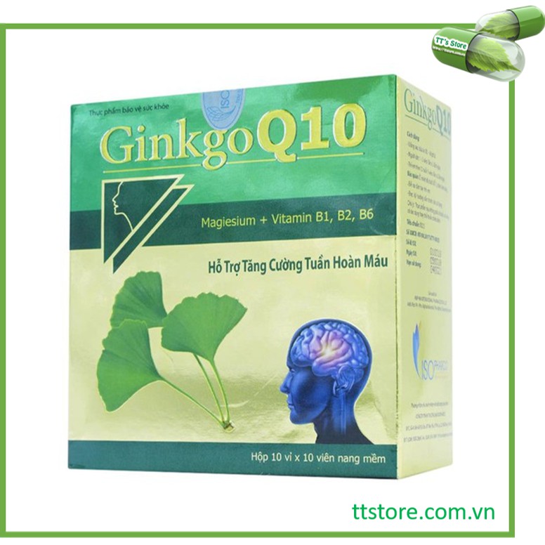 GINKGO Q10 ISOPHARCO [Hộp 100 viên] - [ginko q10 / ginkgo biloba, ginkgoq10]