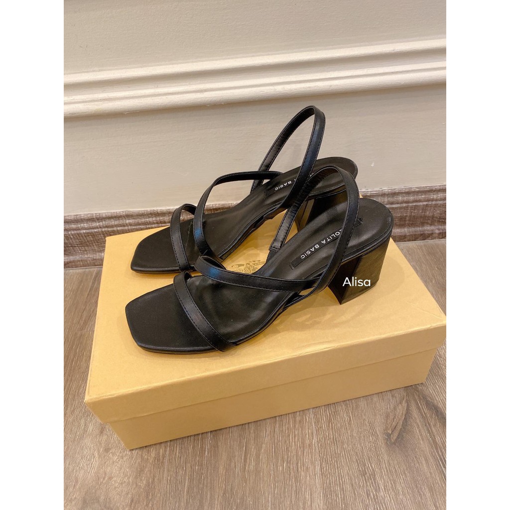 PAMELA - Giày Sandal Mũi Vuông Hai Dây Mảnh Quai Hậu Ôm Chân 2021 (5cm) - S04