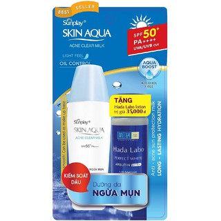 Sữa chống nắng ngừa mụn Sunplay Skin Aqua Acne Clear Milk chính hãng