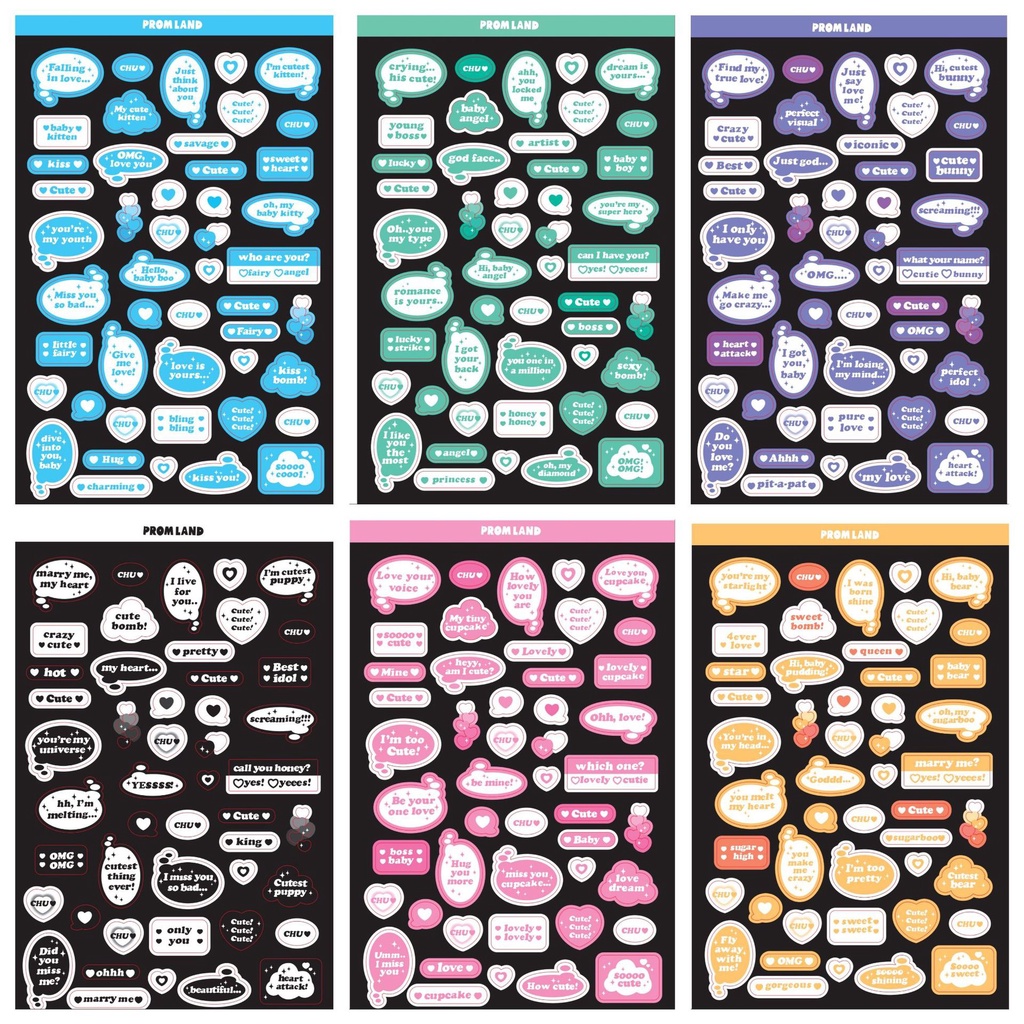 Peach 1Pcs Ins English chat dialogue stickers Journal Scrapbook Decor Sticker