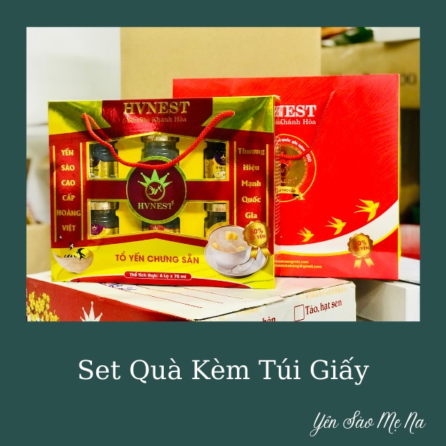 Set Quà Tặng 6 Hũ Yến Sào Chưng Sẵn Khánh Hòa Hoàng Việt